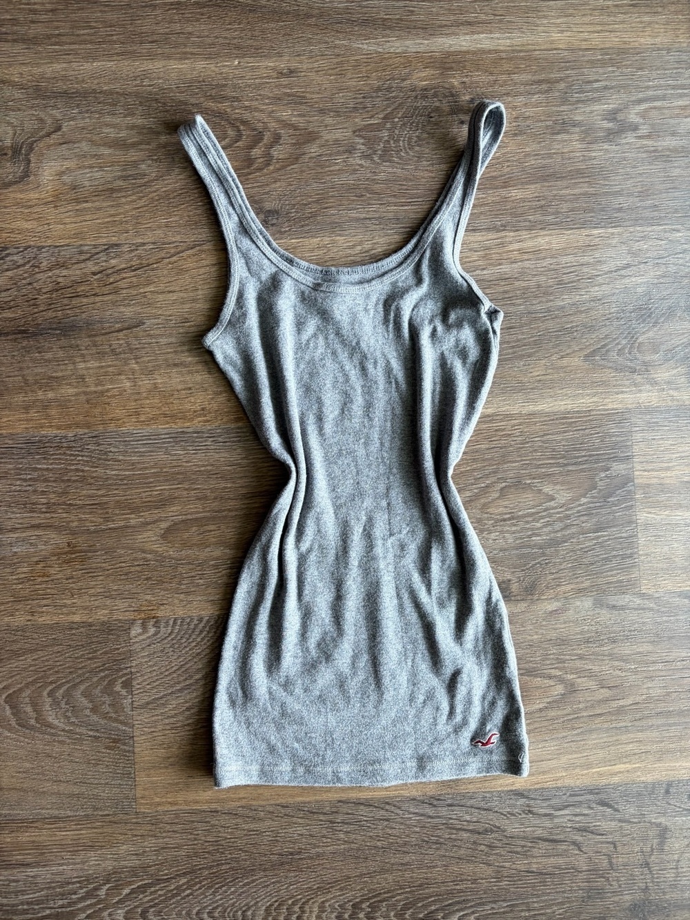Hollister Grey Tank Top Small Y2K Basic Layering Cami Soft Girl